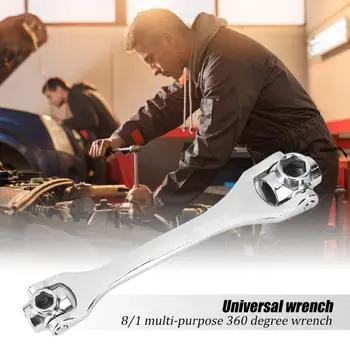 

8 In 1 Universal Wrench Multifunctional Socket Wrench Eight In One Multi-Purpose 360 ​​Degree Hand Tool Accessory
