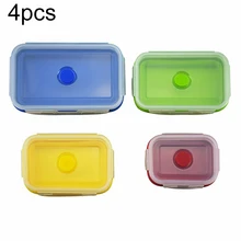 4 шт./компл. Еда Коробки для обедов Портативный складной фруктовый салат хранения Контейнер для бэнто