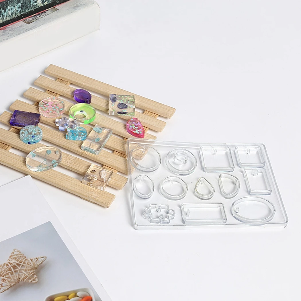

Silicone Pendant Mold DIY Epoxy Necklace Mold Resin Casting Mold with Holes for Jewelry Making DIY Earring Findings