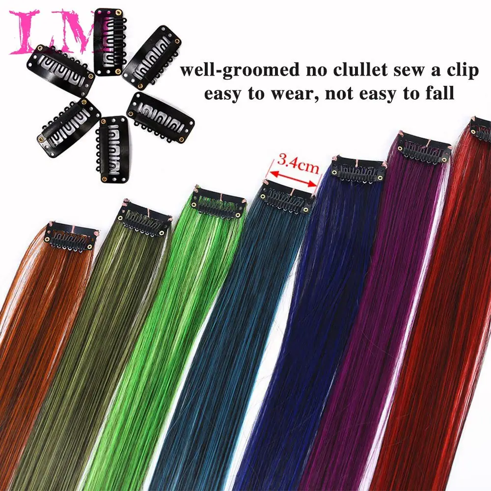 LM 22 ''92 Цвет наращивание волос на заколках один кусок поддельные волосы наращивание волос термостойкие композитный зажим