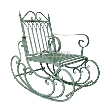 

Outdoor European Pastoral Garden Wrought Iron Rocking Chair Adult Retro Rocking Chair Balcony Chair Lazy Chair Free Shipping