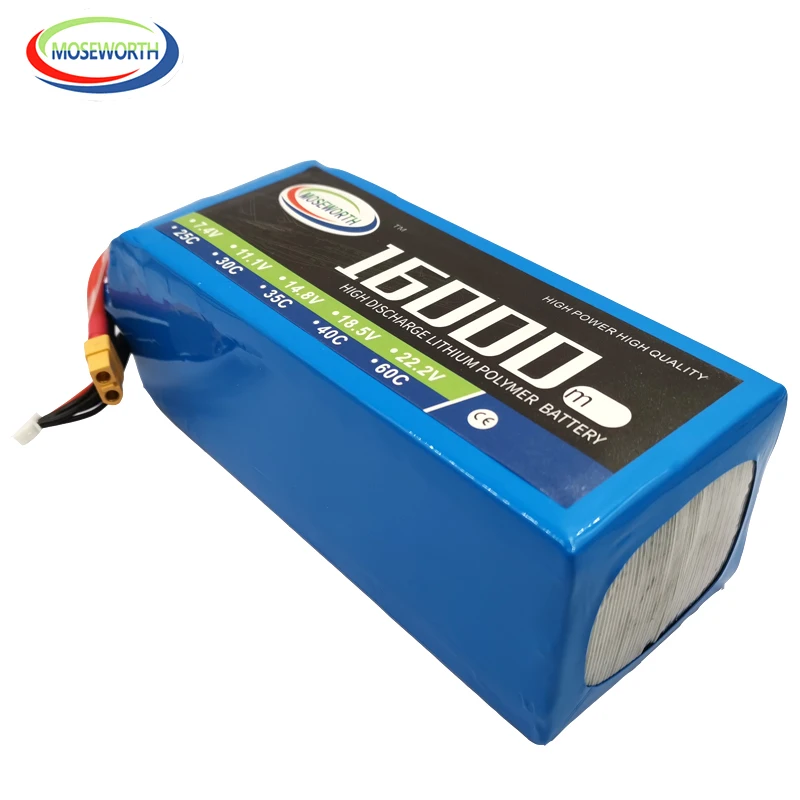 RC LiPo батарея 6S 22,2 V 16000mAh 25C для радиоуправляемого вертолета дрона квадрокоптера самолета автомобиля лодки грузовика 16A батареи LiPo 6S RC AKKU