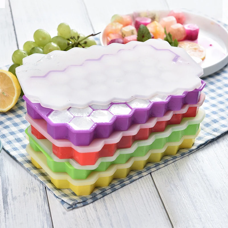 37 сетка силиконовый лоток с формой для кубиков льда прозрачный кубик крышкой