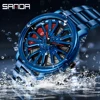 Men Fashion Hot Sell Car Rim Wristwatch 360 Degree Rotating Wheel Rim Dial Watches Stainless Steel Waterproof Sport Quartz Clock 3