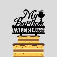 Пользовательские имя Дата персонализированные Дети Крещение акриловые торт Топпер для крещения и крещения вечерние украшения торта YC077