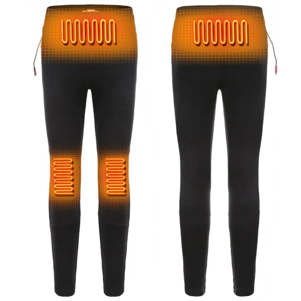 

3 Speeds Temperature USB Heated Pants 4 Heating Areas Rechargeable Elastic Heating Pants Washable Skiing Winter Pants M-3XL