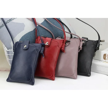 

New Women Shoulder Bag Crossbody Bag For Women Genuine Leather Handbags Woman Small Bag For Phone Female Long Clutch Bags