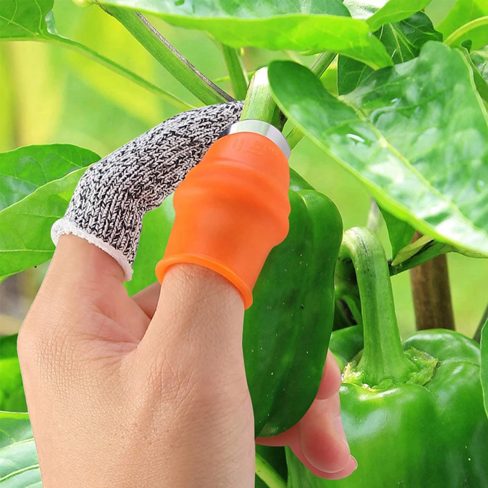 Silicone Thumb Knife Finger Protector, Vegetable Harvesting Plant Kit, Garden Greenhouse, Kitchen Glove Accessories