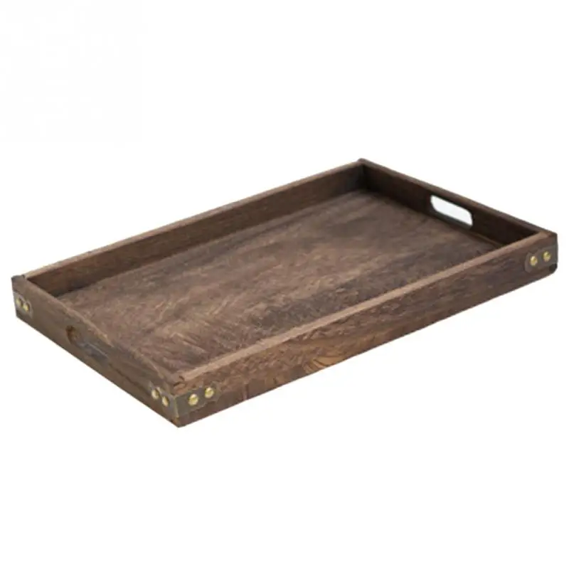 

Tea Food Serving Tray Dinner Breakfast Solid Wood Hotel Dessert Tableware Snack Rectangular Home Suppliers Storage Kitchen Tool