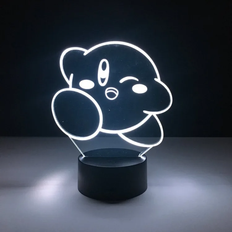 3D светодиодный ночник Kirby 7 цветов меняющая цвет лампа украшение комнаты фигурка