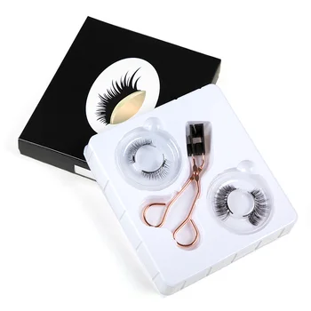 

2 Pairs Handmade Magnetic Eyelash Curler With Quantum Soft Magnetic False Eyelashes Set Makeup 3D Mink Lash Set Free Shipping