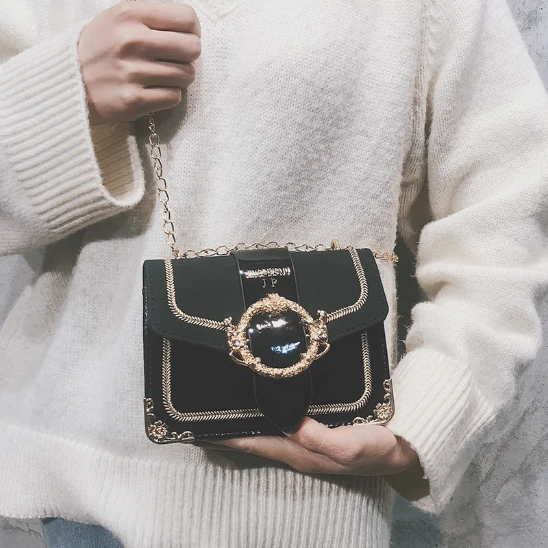 

INS Online Celebrity Bag Women's 2018 New Style Korean-style Embroidered Wide-Strap Square Sling Bag Versatile Shoulder Bag Fash