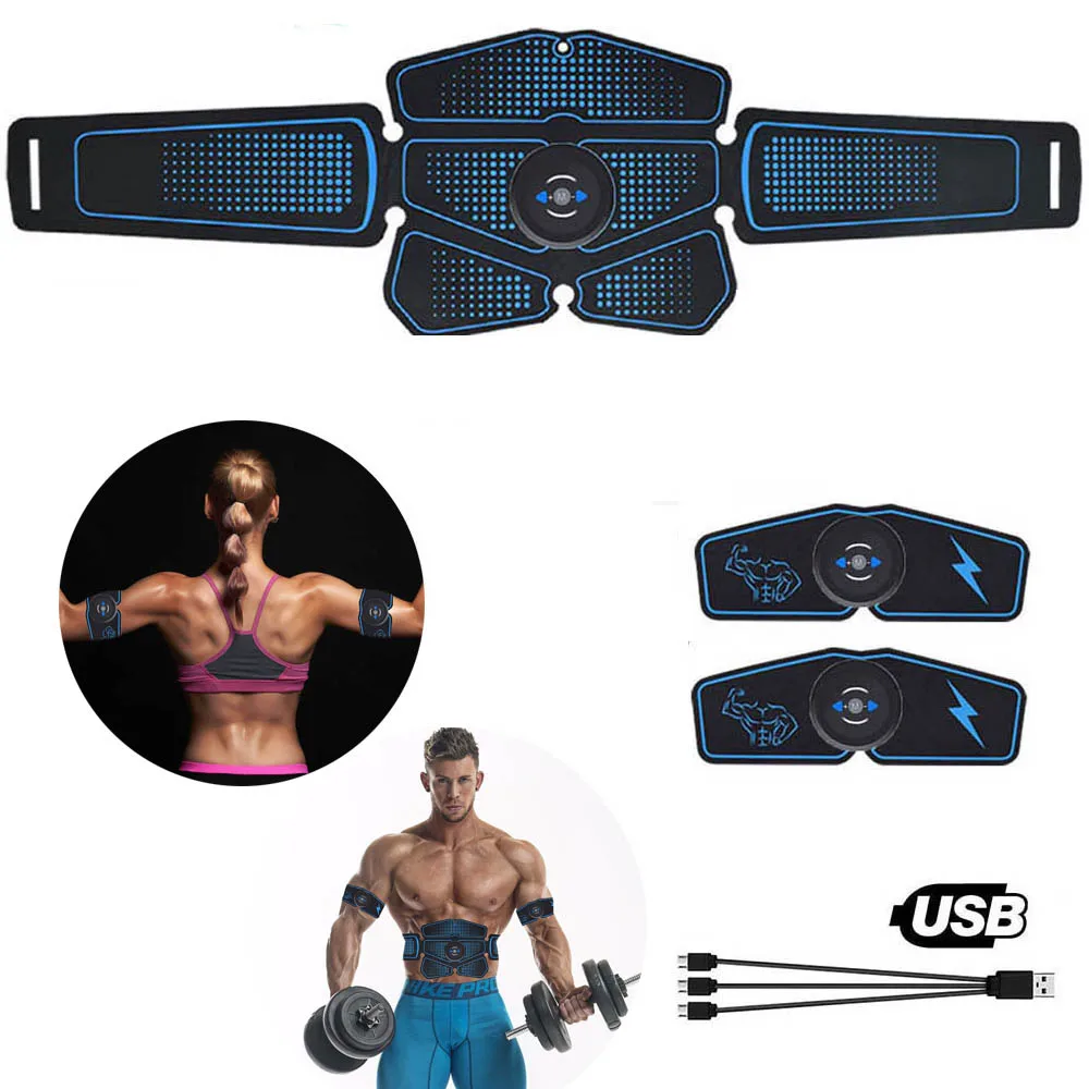 

Electric Gym Trainer Wireless Abdominal Muscle Stimulator EMS Smart Fitness Training Massager Body Slimming Belt USB Recharge