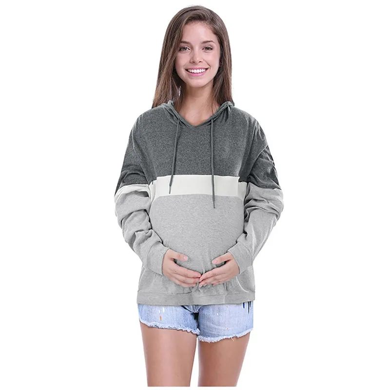LONSANT свитер для беременных женщин с длинными рукавами и капюшоном Толстовка для кормления грудью свитер с длинными рукавами для беременных женщин