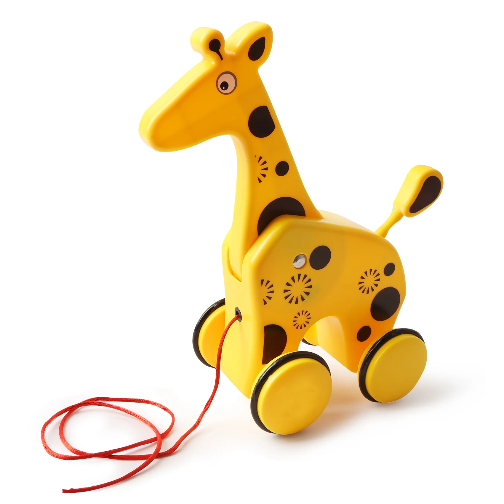 

Cartoon Giraffe Pull String Toy Plastic Animal Push Toy for Toddler Classic Developmental Baby Crawling Walker Guide Pull Toys