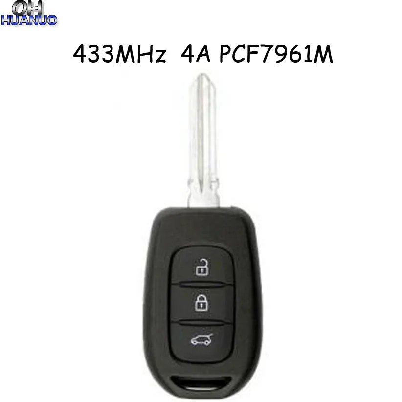 3 кнопки дистанционного ключа Fob 433 МГц 4A PCF7961M для Renault Duster Dokker trasic Master 2013- HU137 лезвие