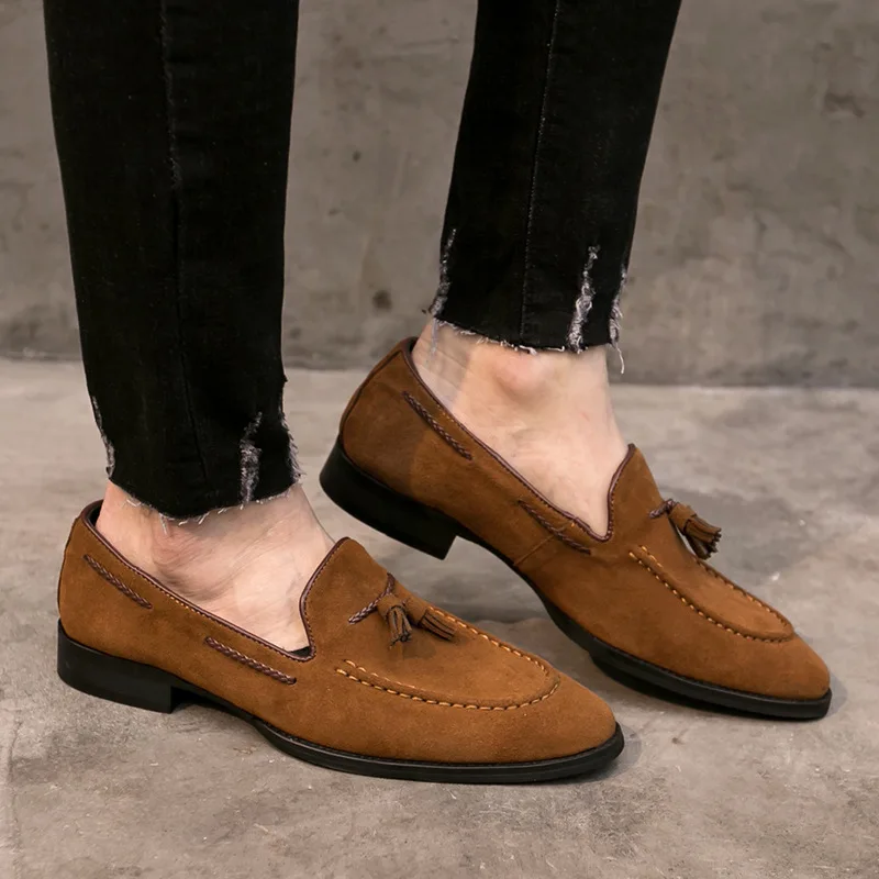 

2019 Men Pointed-Toe Summer New Style Suede Nubuck Leather Artistic MEN'S SHOES Korean-style 16-30 Days-Shape