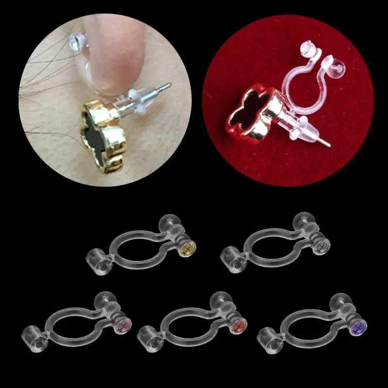 

10Pcs Invisible Clip-on Earring Converters for Non Pierced Ears Jewelry Findings