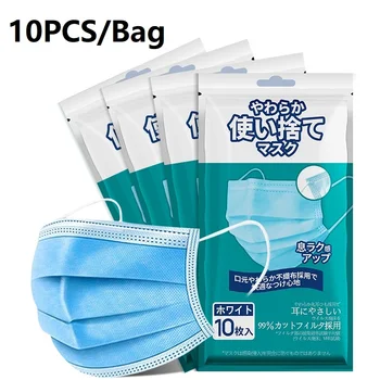 

50-200 Pcs Disposable Nonwove Mascarillas Mouth Face Mascarillas Safe Breathable Protective Mascarillas with 3 Layer Ply Filter