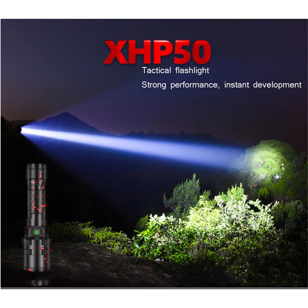UltraFire 1103 usb зарядка XHP50 водонепроницаемый уличный светодиодный фонарик с бликами 26650 Перезаряжаемый 2000 люмен