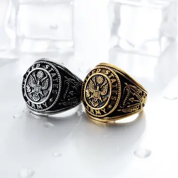 

Stainless steel ring men rings for men luxury brand fashion trend Golden Creativity vintage Titanium Steel ring retro Eagle sale