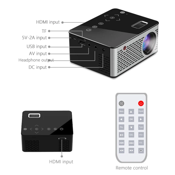 Мини-проектор портативный микро HD кинотеатр HDMI светодиодный USB видео проектор домашний кинотеатр IJS998