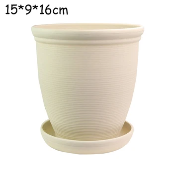 

Round Flower Pot Plant Planter Grow Garden With Tray Non-slip Supplies