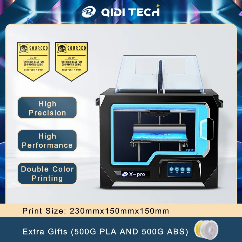 3dprinter QIDI TECHNOLOGY dual extruder FDM 3D Printer model X-Pro 3d printer high quality 3d laser printer