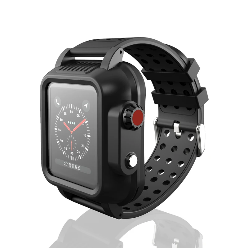 Водонепроницаемый чехол для Apple Watch Series 4 3 2 браслет ударопрочный Прочный корпус часов с ремешком 40 мм/44 мм ремешок для часов 38/40