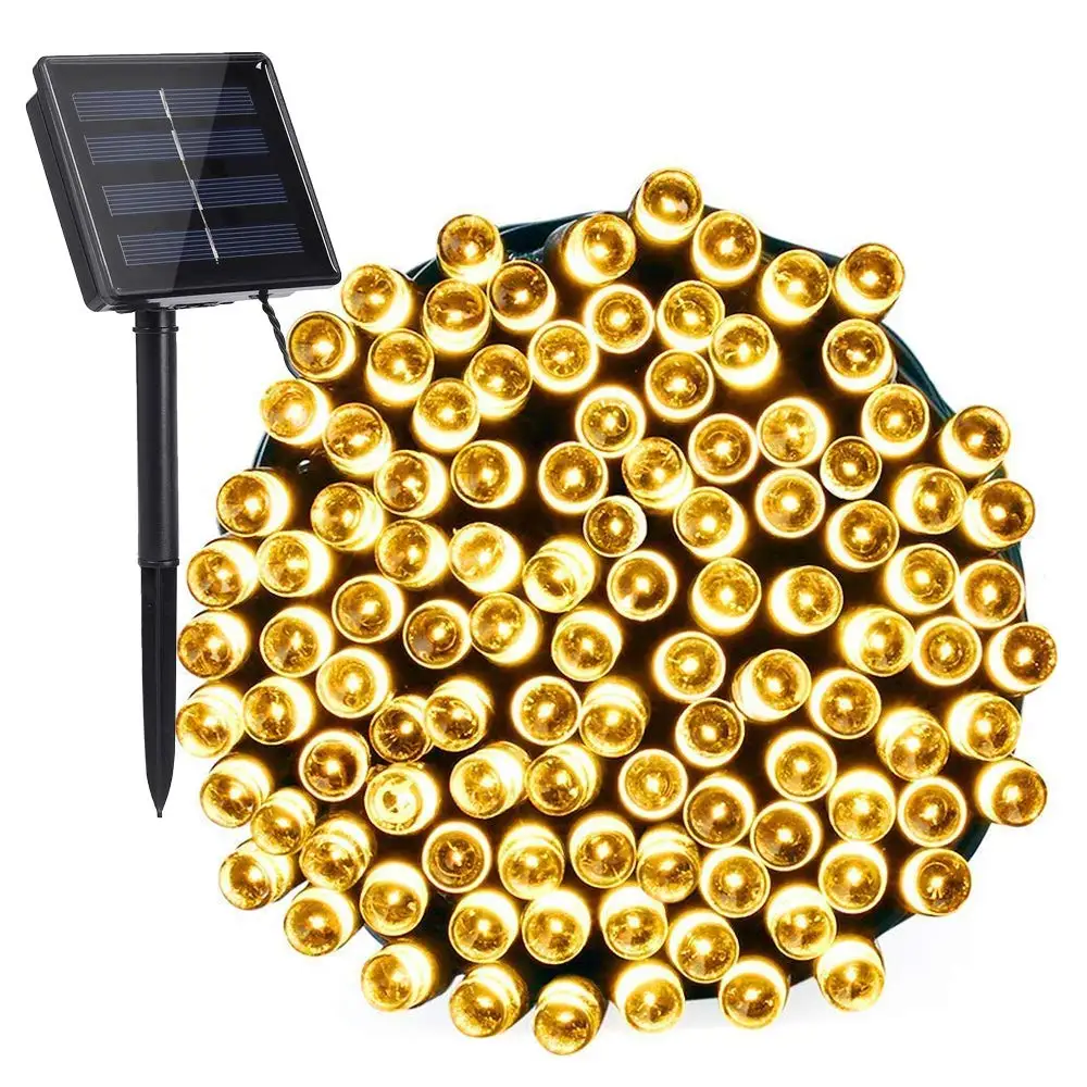 7/12/22/32/52M Solar Led String Light Christmas Garden Wedding Party Fairy Lights Holiday Outdoor Waterproof Black Wire Garland | Лампы и