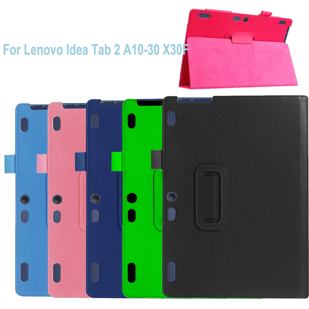 Slim Fold Flip Cover Stand PU Leather Smart Hard Case for Lenovo Tab 2 A10-30 A10-70 A10-70F A10-70L X30F 10.1 inch Tablet Shell