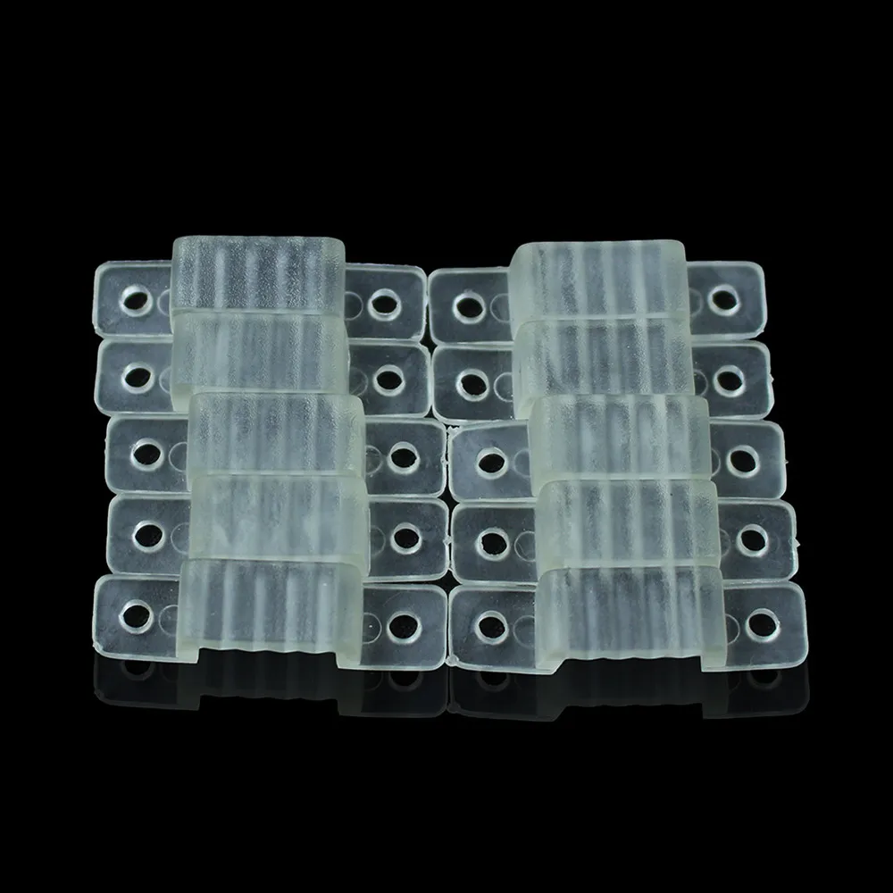 

50 Pcs/lot 10mm LED Fixing Silicon Mounting Clips For 220V 5050 2835 waterproof LED Strip Light Connector For 220V LED Tape @