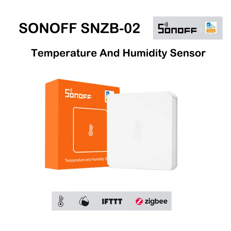 Nuevo 1-4 Uds SONOFF SNZB-02 Zigbee humedad sensor de temperatura termómetro higrómetro compatible aplicación ewelink ifttt de casa inteligente