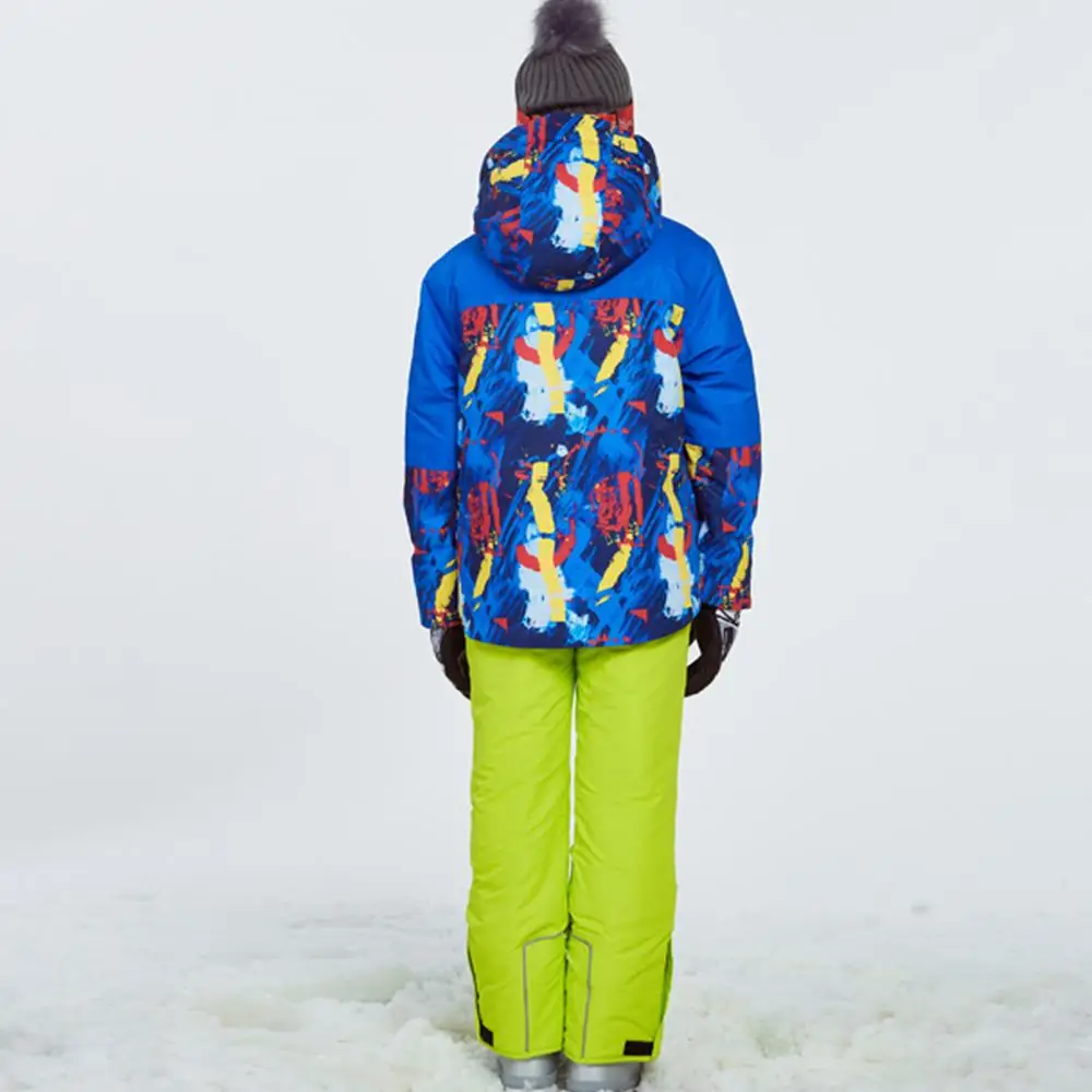 Лыжные костюмы для мальчиков детская водостойкая Лыжная куртка зимние штаны теплые детские лыжные костюмы зимний костюм с капюшоном