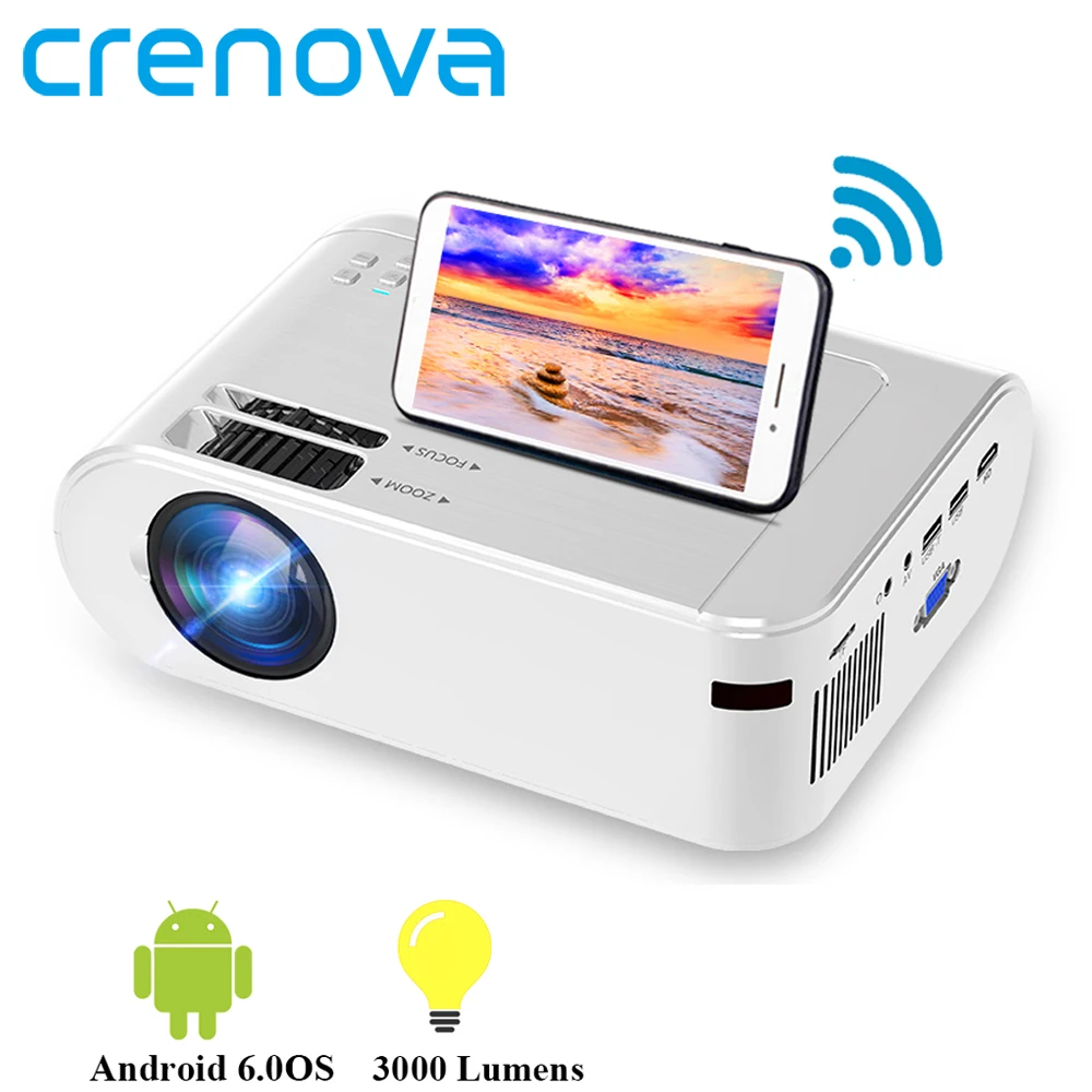 Мини-проектор CRENOVA M01 видеопроектор 3D с поддержкой 1080P ОС Android Wi-Fi Bluetooth |