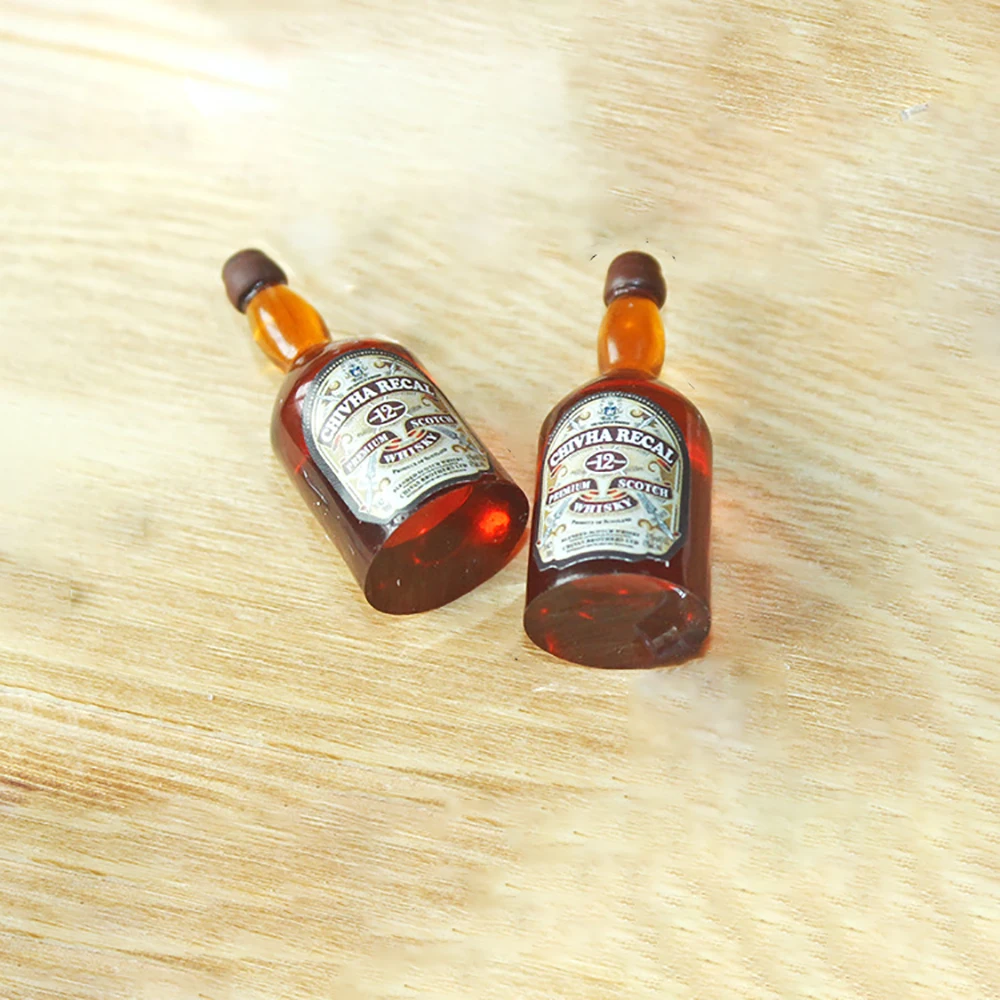 1Pcs 1/12 Dollhouse Miniature Accessories Mini Resin Whisky Wine Bottle Simulation Model Toys for Doll House Decoration ob11