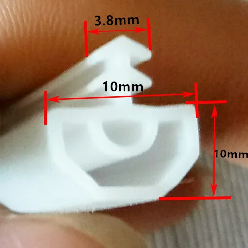Новое поколение Силиконовое резиновое уплотнение в головке лубрикатора полоски Краш звукоизоляционные двери стринги прокладки двери/окна герметичный слот тип квадратный Премиум - Цвет: White 10x10mm