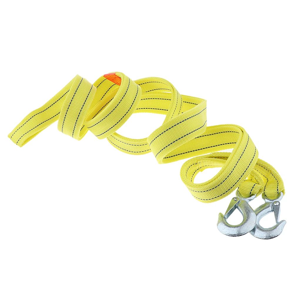 Car Trailer Rope Tow Rope Road  Tow Strap W/Hooks 5 Tons,5 Meters - Truck Accessory