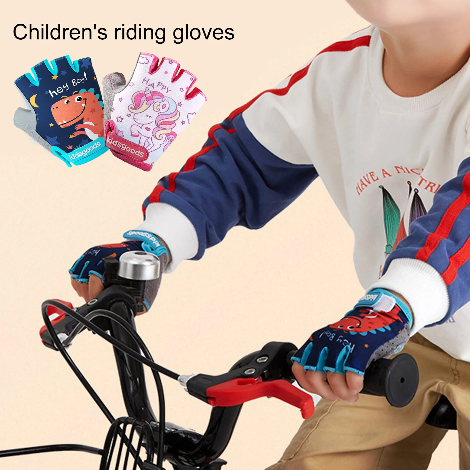  2 pares de guantes deportivos de ciclismo para niños, guantes  de medio dedo de unicornio, guantes de ciclismo para niños y niñas, guantes  de pesca para ciclismo, campamento, pesca, deportes al