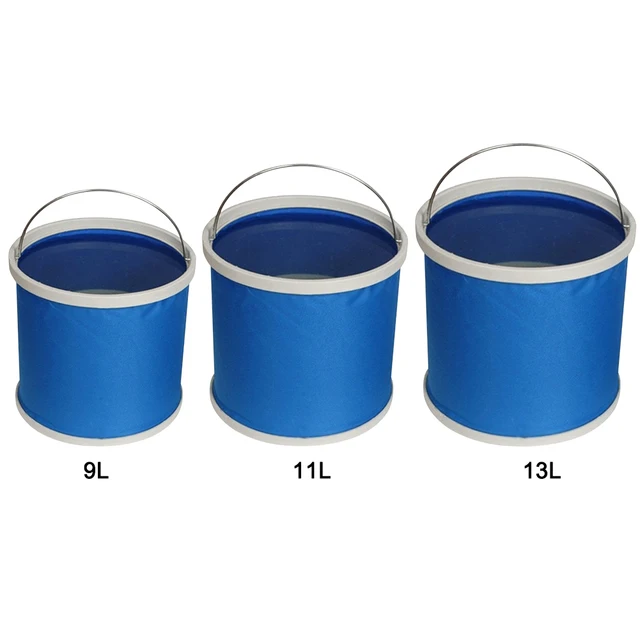 Secchio Pieghevole Per Acqua Da 13L - Blu, Ideale Per Campeggio, Giardinaggio E Lavaggio Auto - Foto 3