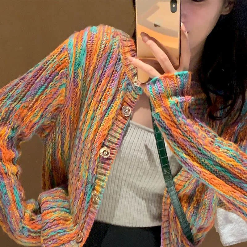 

Sweater Cardigan 2020 New Women's Autumn Loose Outer Wear Long Sleeve Top Jacket Scheming Design Niche Knitted Cardigan female