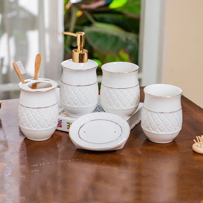Керамический набор для ванной комнаты 5 шт./компл. Коробка мыла держатель зубных