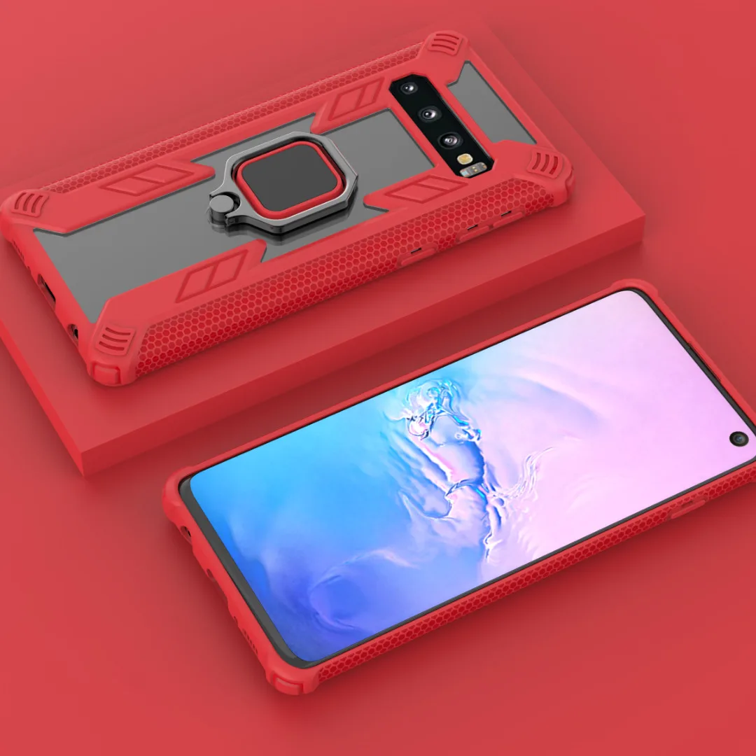 Ударопрочный чехол KEYSION для Samsung Galaxy S10 Plus S10e прозрачный с магнитным кольцом