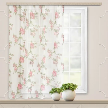 

Curtain veil print rose 140x145 cm, color red