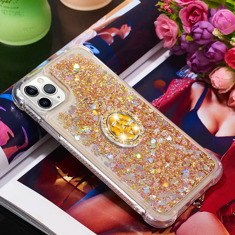 Мягкий ТПУ чехол с кольцом подставкой для Apple iPhone 11 Pro X XS XR Max 6 6S 7 8 Plus динамический