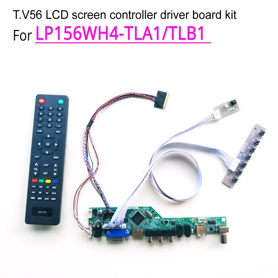 Для LP156WH4-TLA1/TLB1 1366*768 T. V56 экран контроллер привода платы ноутбука ПК LVDS 40Pin WLED 15," VGA+ HDMI+ AV+ USB+ RF DIY kit