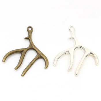 

51x40mm 5pcs Antique Silver Plated Bronze Plated Antlers Handmade Charms Pendant:DIY for bracelet necklace