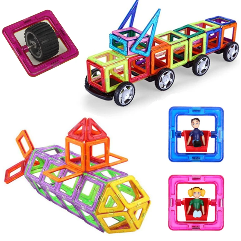 

Magnetic Blocks 50-56 Pcs Standard Size Designer Construction Model Building Enlighten Bricks Magnetic Toys Free Stickers Gift