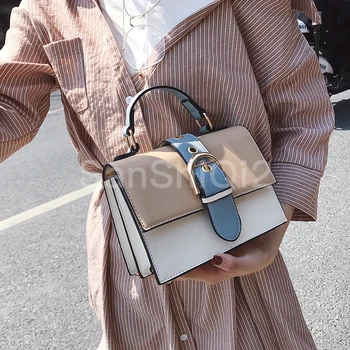 

Designer Women's Handbag 2019 Fashion New High quality PU Leather Women bag Contrast Lady Tote Shoulder Messenger Bag Crossbody