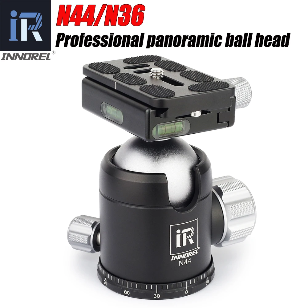 N52/N44/N36 Professional Tripod Head Low Profile Gravity Center Panoramic Photo Ball Head Double U Notch for Digital DSLR Camera